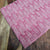 Pink and White Dabu Hand Block Printed Cotton Fabric with feather print