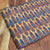 Blue and Yellow Bagru Hand Block Printed Cotton Fabric with feather print
