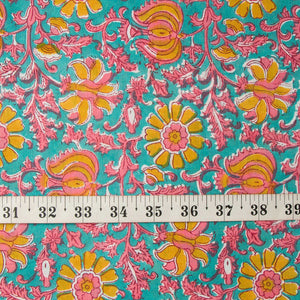 Precut 1 meter -Bagru Dabu Handblock Printed Cotton Fabric