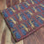 Brown and Yellow Yellow and Blue Bagru Hand Block Printed Cotton Fabric with animal print