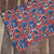 Blue and Red Bagru Hand Block Printed Cotton Fabric with floral print
