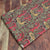 Green and Red  Bagru Hand Block Printed Cotton Fabric with crocodile print