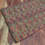 Green and orange Bagru Hand Block Printed Cotton Fabric with feather print