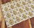 Yellow and Brown Ajrakh HandBlock Printed Cotton Fabric with floral print