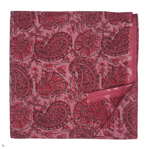 Pink Ajrakh Hand Block Printed Pure Cotton Fabric with paisley print