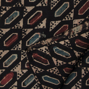 Precut 0.25 meters -Ajrakh Hand Printed Natural Dyed Cotton Fabric