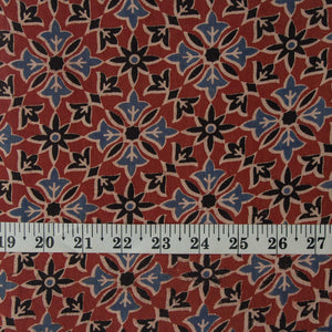 Precut 0.25 meters -Ajrakh Hand Printed Natural Dyed Cotton Fabric