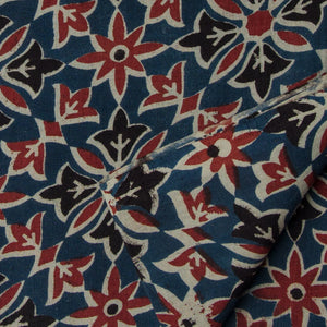 Precut 0.25 meters -Ajrakh Hand Printed Natural Dyed Cotton Fabric