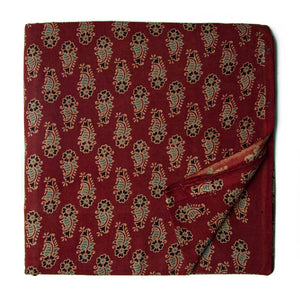 Ajrakh Hand Block Natural Dyed Cotton Fabric