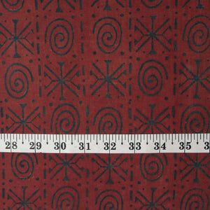 Precut 1 meter -Ajrakh Hand Block Natural Dyed Cotton Fabric