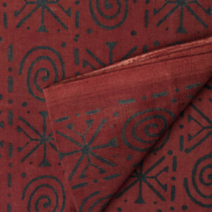 Precut 1 meter -Ajrakh Hand Block Natural Dyed Cotton Fabric