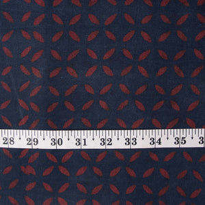 Precut 1 meter -Ajrakh Hand Block Natural Dyed Cotton Fabric