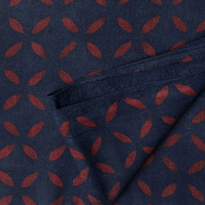 Precut 1 meter -Ajrakh Hand Block Natural Dyed Cotton Fabric