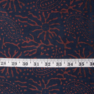 Precut 0.25 meters -Ajrakh Hand Block Natural Dyed Cotton Fabric