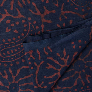 Precut 0.25 meters -Ajrakh Hand Block Natural Dyed Cotton Fabric