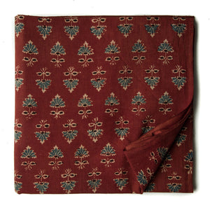 Ajrakh Hand Block Natural Dyed Cotton Fabric