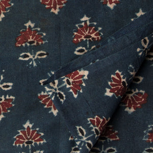 Precut 0.25 meters -Ajrakh Hand Block Printed Cotton Fabric