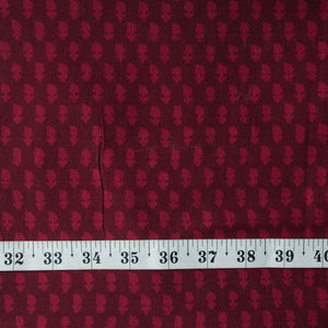 Precut 0.25 meters -Red Bagh Handblock Printed Cotton Fabric