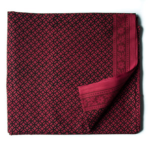 Precut 1 meter -Maroon & Black Bagh Handblock Printed Cotton Fabric