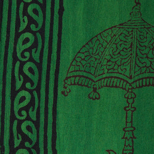 Precut 1 meter -Green & Black Bagh Handblock Printed Cotton Fabric