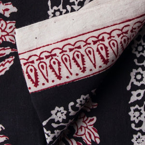 Precut 0.50 meters -Black & White Bagh Handblock Printed Cotton Fabric