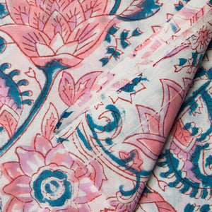 Precut 0.25 meters -Sanganeri Hand Block Printed Cotton Fabric