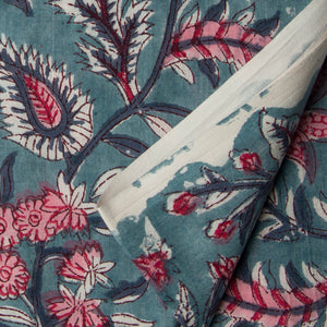 Precut 0.75 meters -Sanganeri Hand Block Printed Cotton Fabric