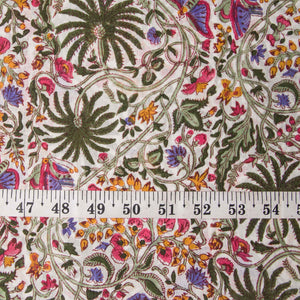 Precut 0.5 meter - Handblock Printed Fine Mul Cotton Fabric