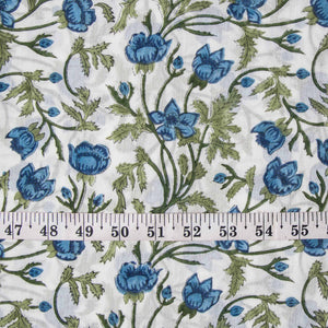 Precut 0.75 meters -Handblock Printed Fine Mul Cotton Fabric