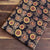 Black and Yellow Bagru Hand Block Printed Cotton Fabric with floral print