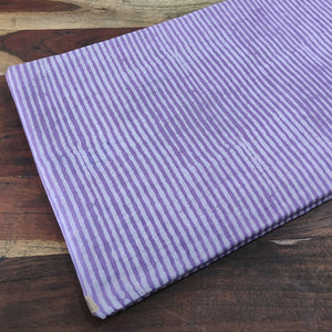 Purple Sanganeri Hand Block Printed Cotton Fabric  with linesprint