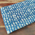 Blue and Off White Dabu Hand Block Printed Cotton Fabric with fish print