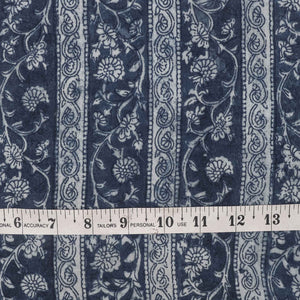 Dabu Indigo Hand Block Printed Cotton Fabric