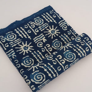 Dabu Indigo Hand Block Printed Cotton Fabric