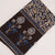 Black and Blue Bagru Hand Block Printed Cotton Fabric with floral print 