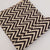 Off White and Black Bagru Dabu Hand Block Printed Pure Cotton Fabric with zigzag design