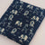 Blue and Off White Dabu Indigo Hand Block Printed Pure Cotton Fabric with animal print