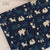 Blue and off white Dabu Hand Block Printed Pure Cotton Fabric with elephant print