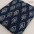 Blue and off white Dabu Hand Block Printed Pure Cotton Fabric with peacock feather print