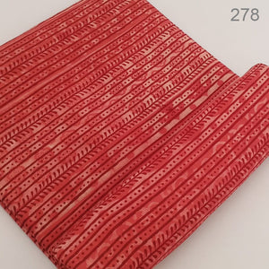 Red Dabu Hand Block Printed Pure Cotton Fabric with floral print