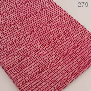 Red and pink Dabu Hand Block Printed Pure Cotton Fabric with floral print