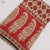 Red and Off white Dabu Hand Block Printed Pure Cotton Fabric with paisley and floral print.