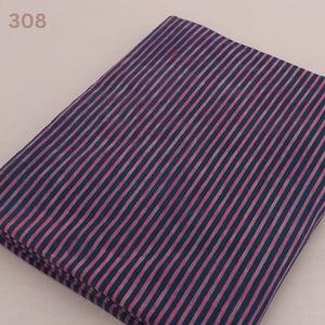 Blue and Purple Dabu Indigo Hand Block Printed Pure Cotton Fabric with lines print
