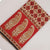 Red and Off White Bagru Dabu Hand Block Printed Cotton Fabric with paisley and floral print