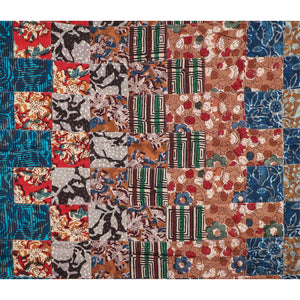 Multicolour Patchwork Hand Block Printed Cotton Fabric with floral print