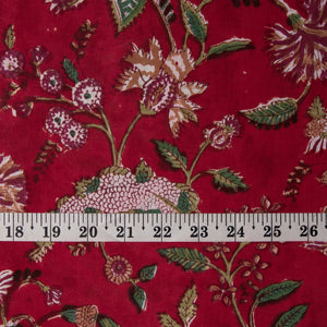 Precut 0.25 meters -Sanganeri Hand Block Printed Cotton Fabric