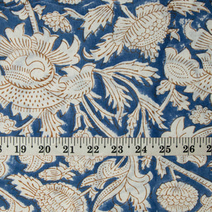 Precut 0.25 meters -Sanganeri Hand Block Printed Cotton Fabric