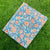 Blue and Orange Sanganeri Hand Block Printed Cotton Fabric with floral print