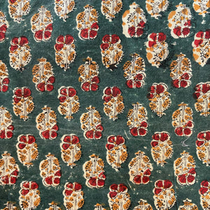 Precut 1 meter -Dabu Bagru Hand Block Printed Cotton Fabric
