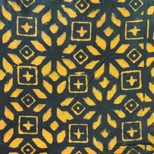 Precut 1 meter -Dabu Bagru Hand Block Printed Cotton Fabric